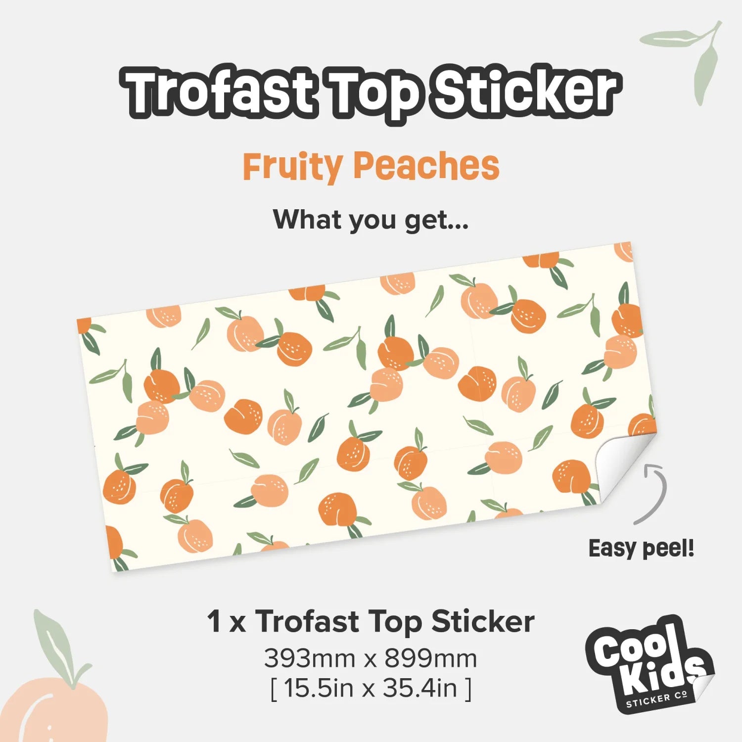 Trofast Top Fruity Peaches Decal - Furniture Decals