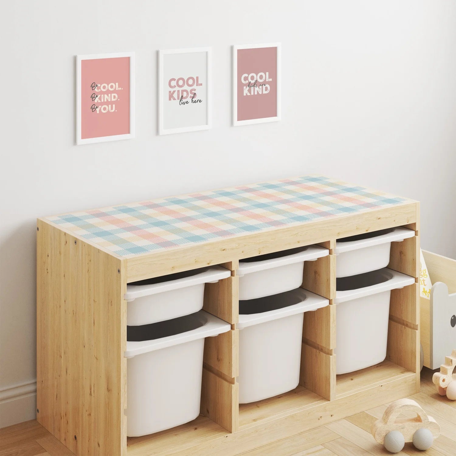 Trofast Top Gingham Multi Decal - Furniture Decals