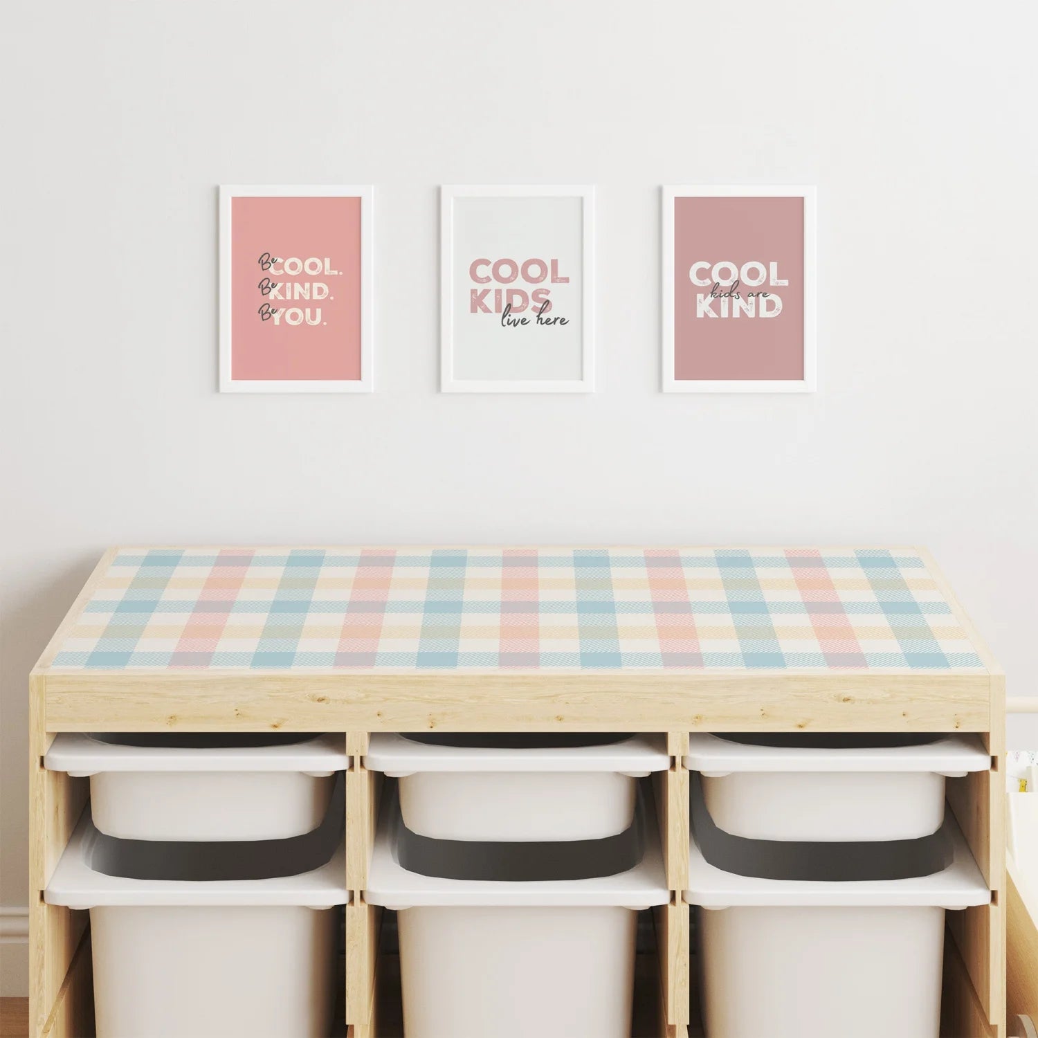 Trofast Top Gingham Multi Decal - Furniture Decals