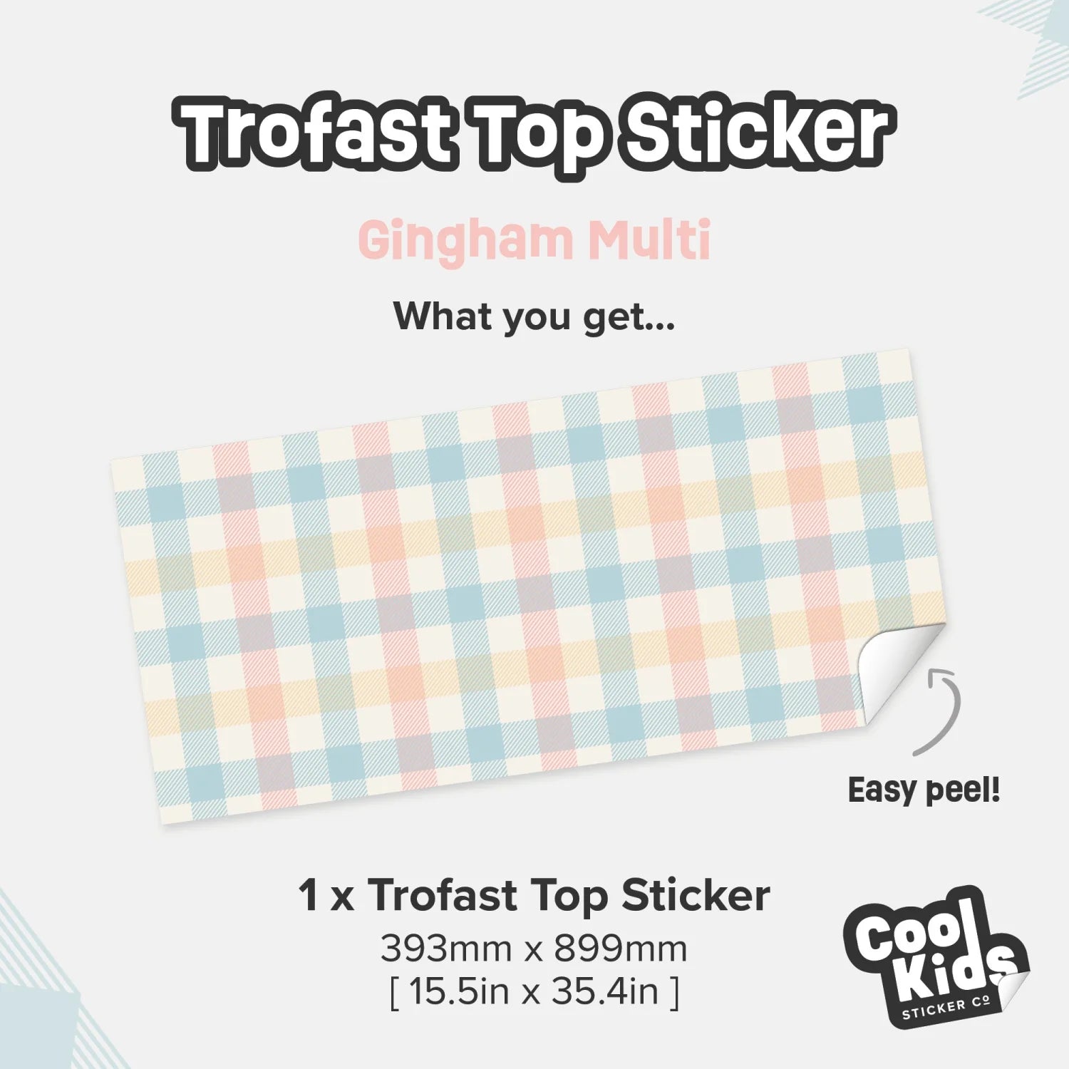 Trofast Top Gingham Multi Decal - Furniture Decals