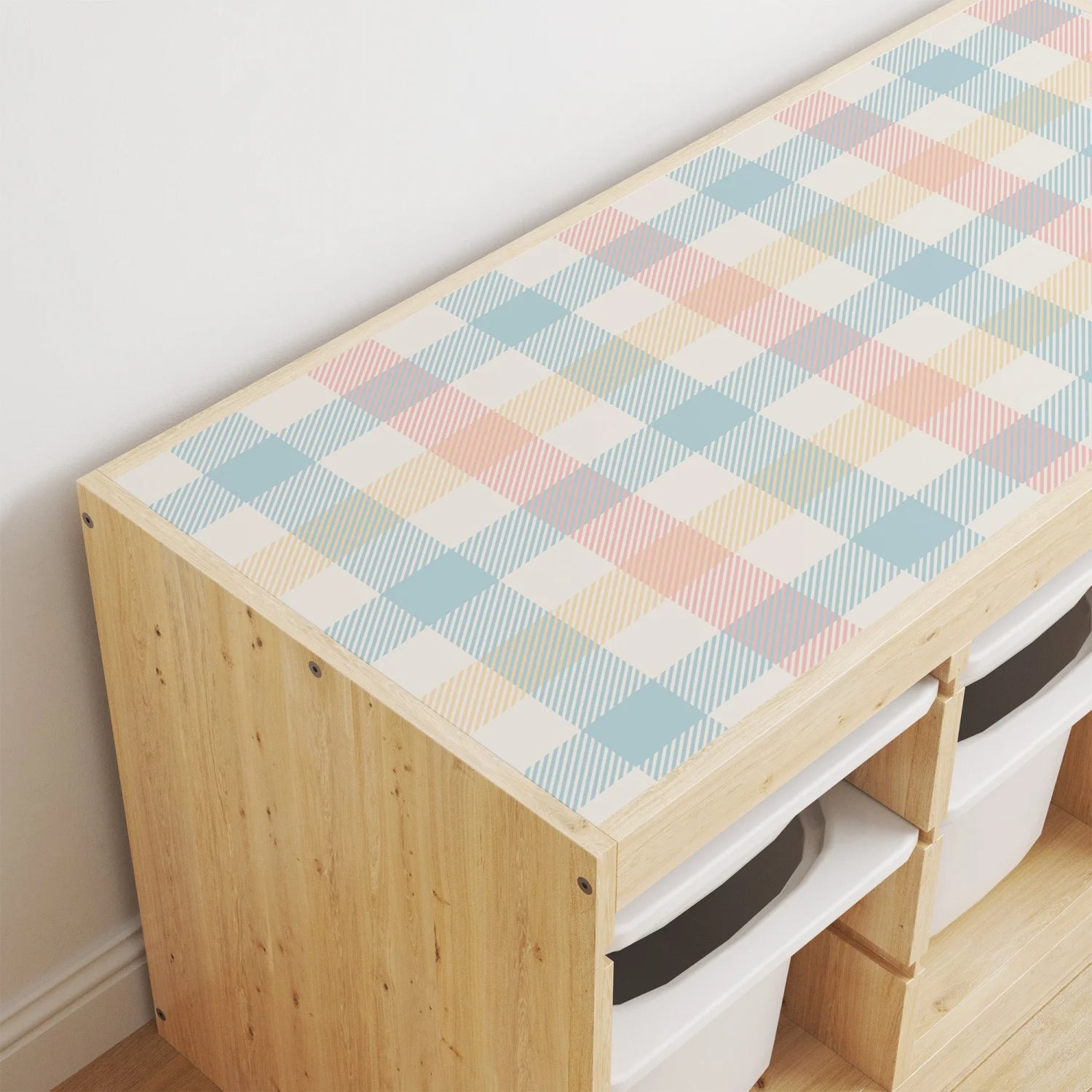 Trofast Top Gingham Multi Decal - Furniture Decals