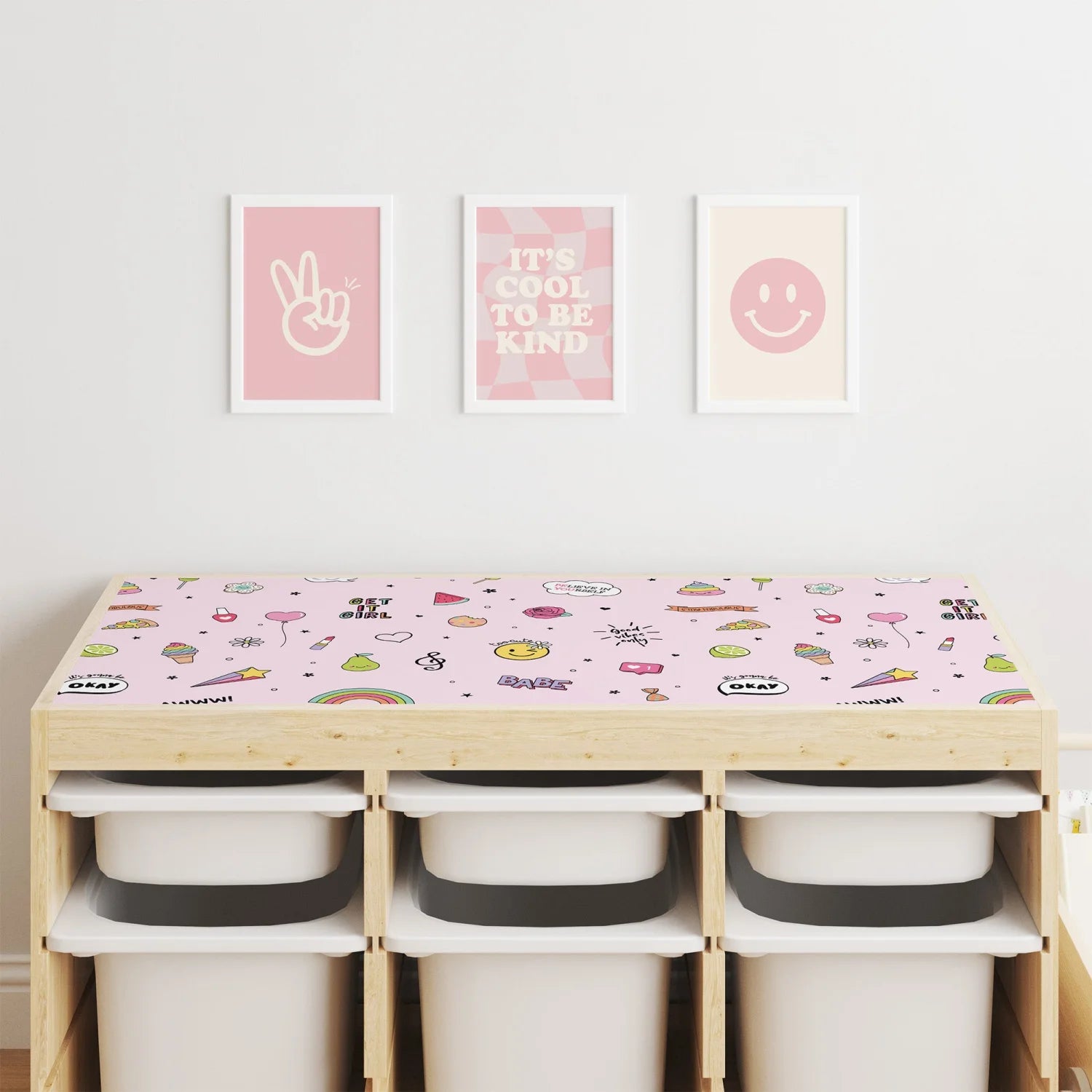 Trofast Top Girl Power Vibes Decal - Furniture Decals