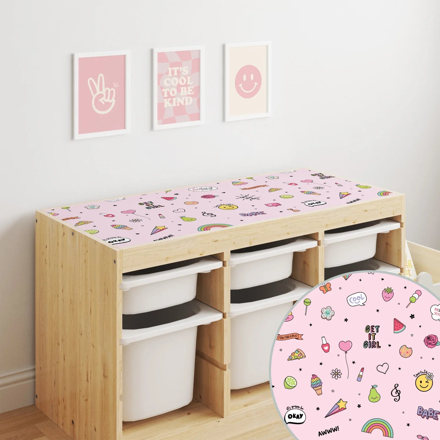Trofast Top Girl Power Vibes Decal DF1. Tops