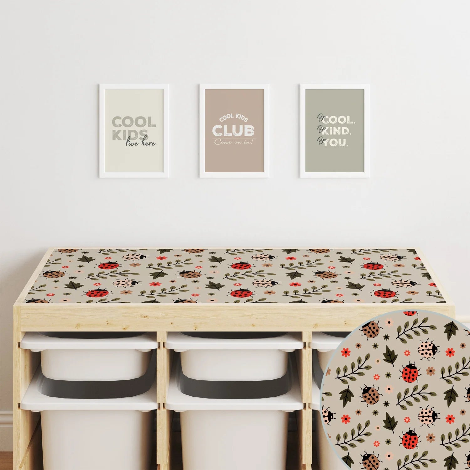 Trofast Top Leafy Ladybirds Decal DF1. Tops