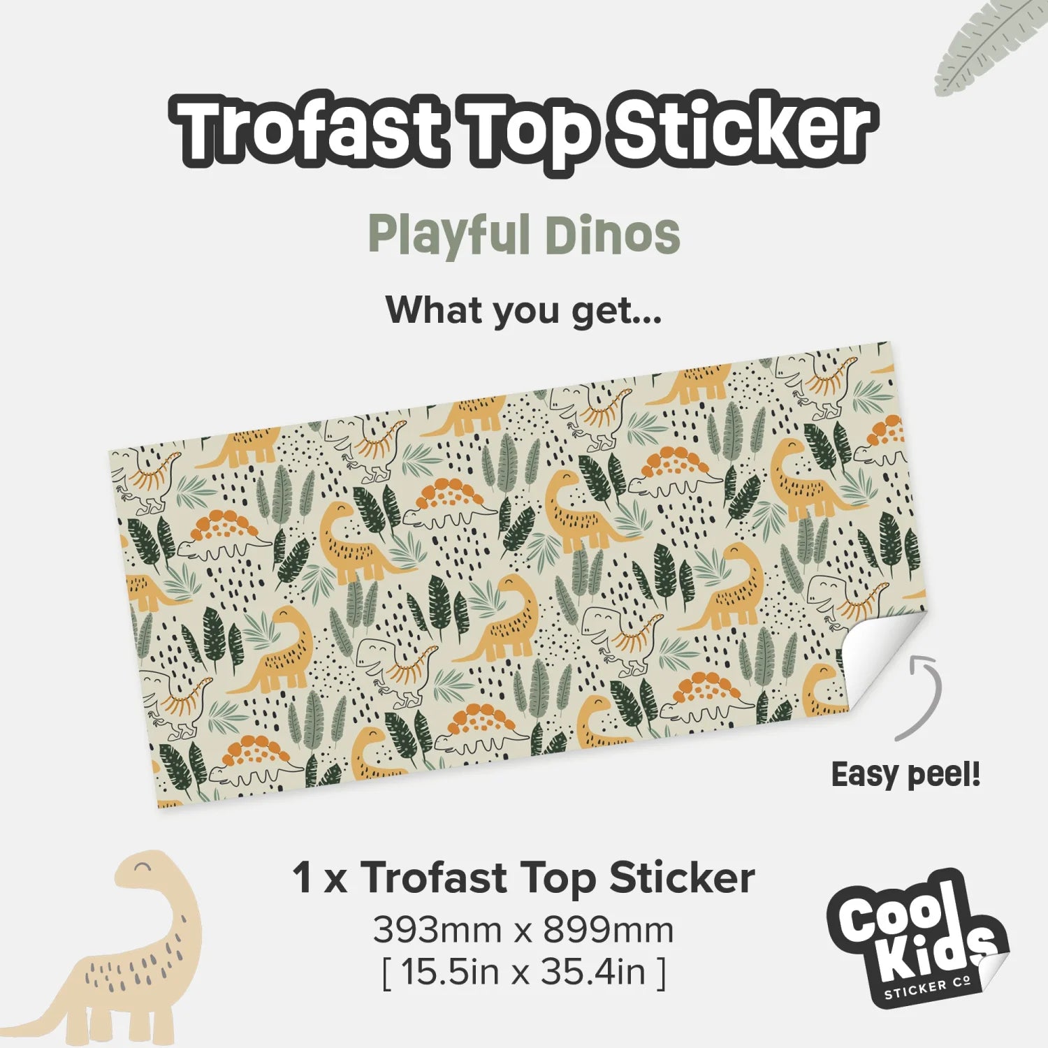 Trofast Top Playful Dinos Decal - Furniture Decals