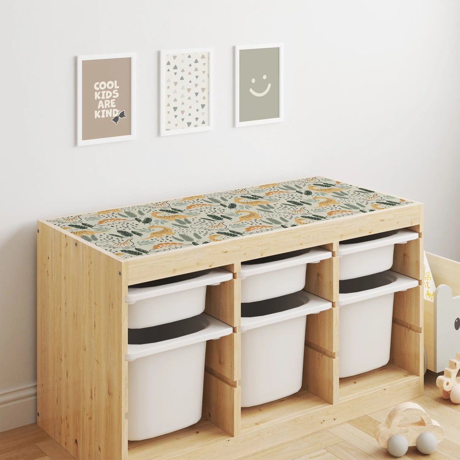 Trofast Top Playful Dinos Decal - Furniture Decals