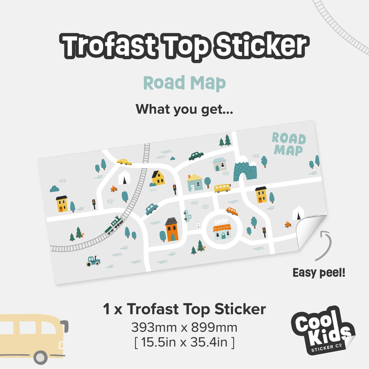 Trofast Top Road Map Decal - Furniture Decals - Trofast Tops