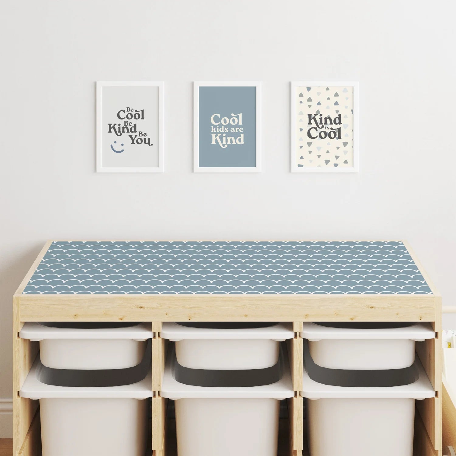 Trofast Top Scallops Blue Decal - Furniture Decals