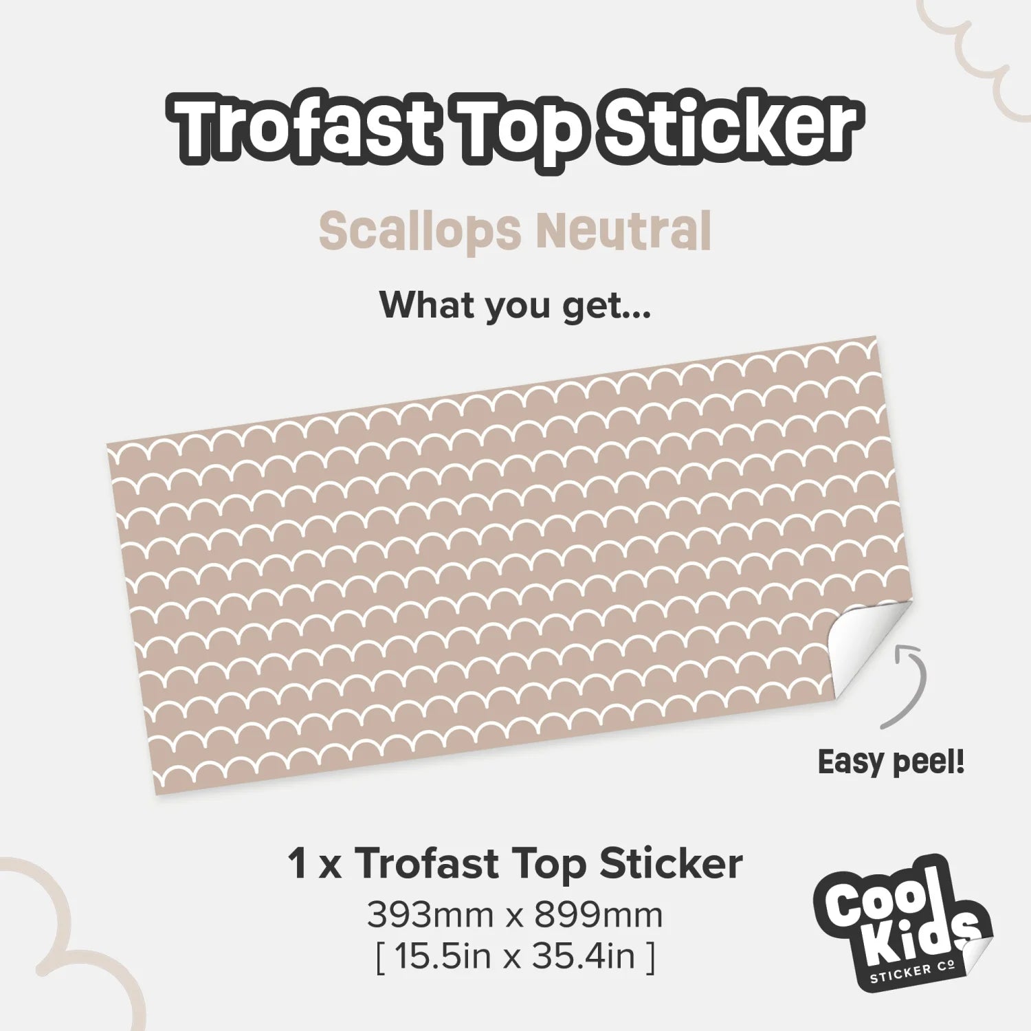 Trofast Top Scallops Neutral Decal - Furniture Decals