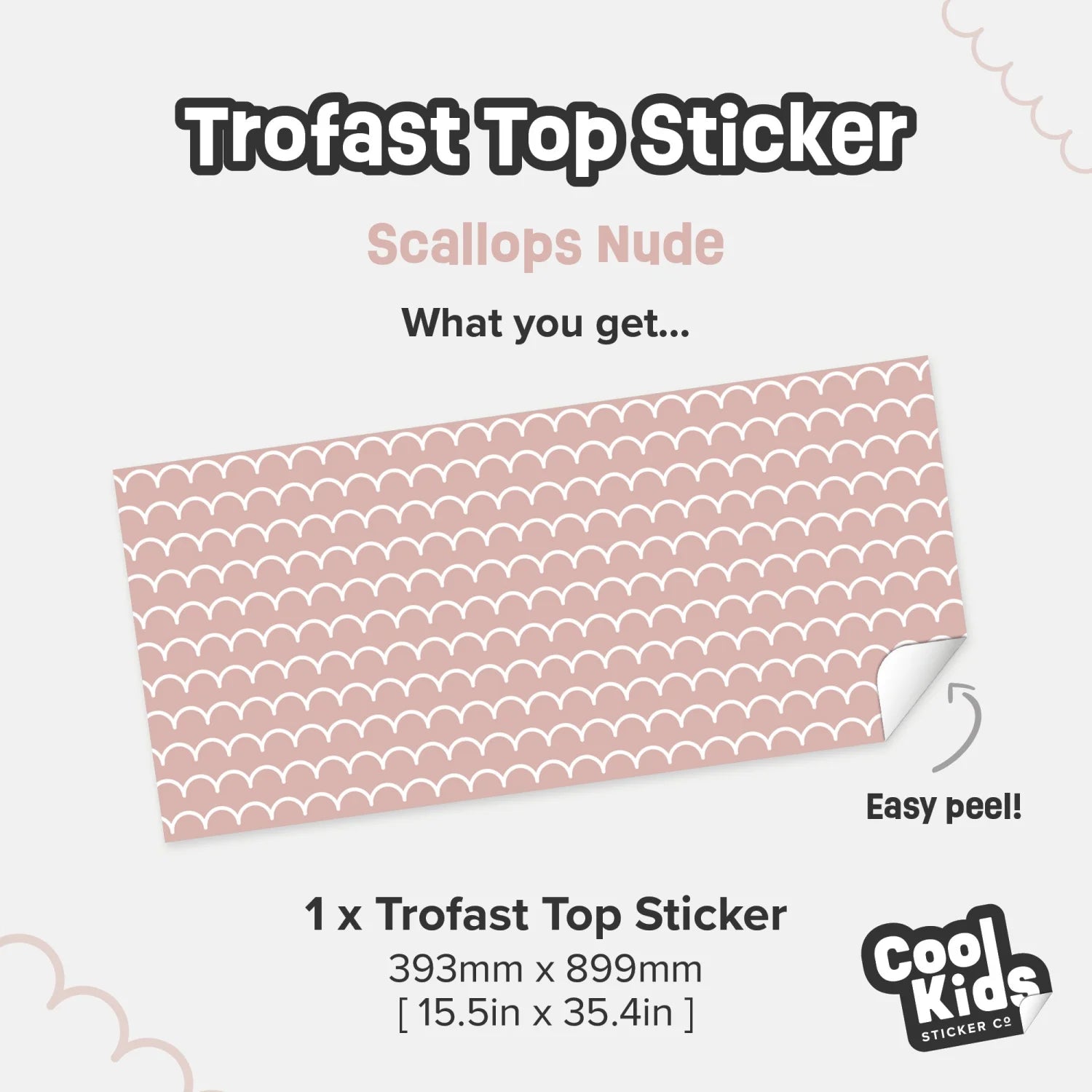 Trofast Top Scallops Nude Decal - Furniture Decals