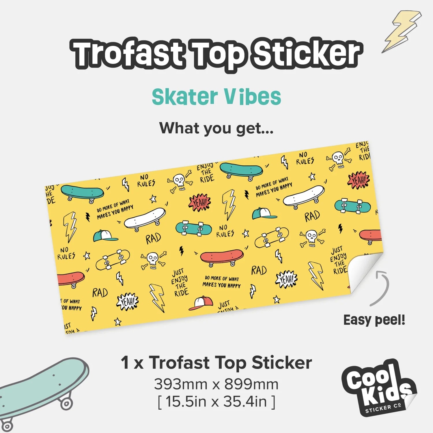 Trofast Top Skater Vibes Decal - Furniture Decals - Trofast