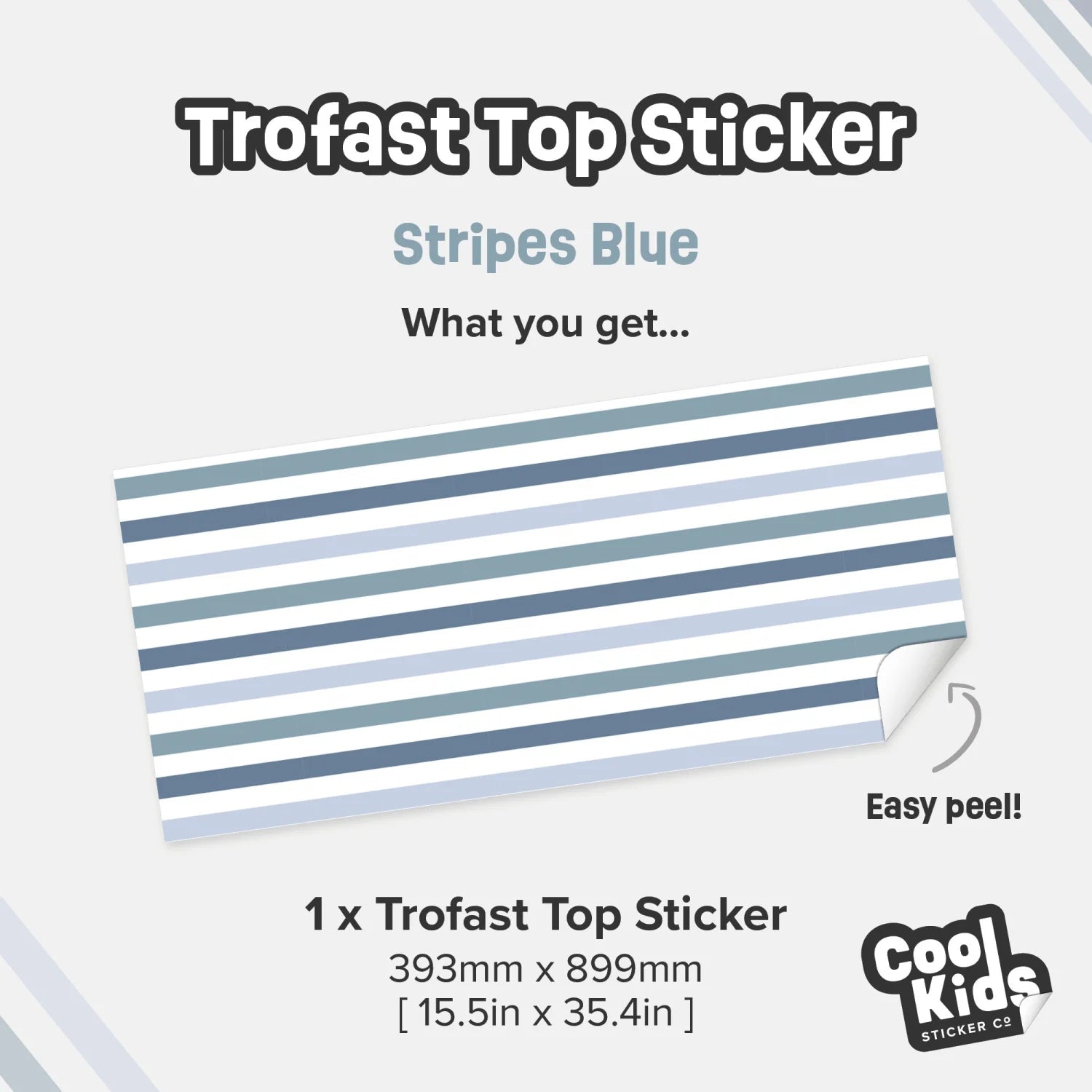 Trofast Top Stripes Blue Decal - Furniture Decals - Trofast