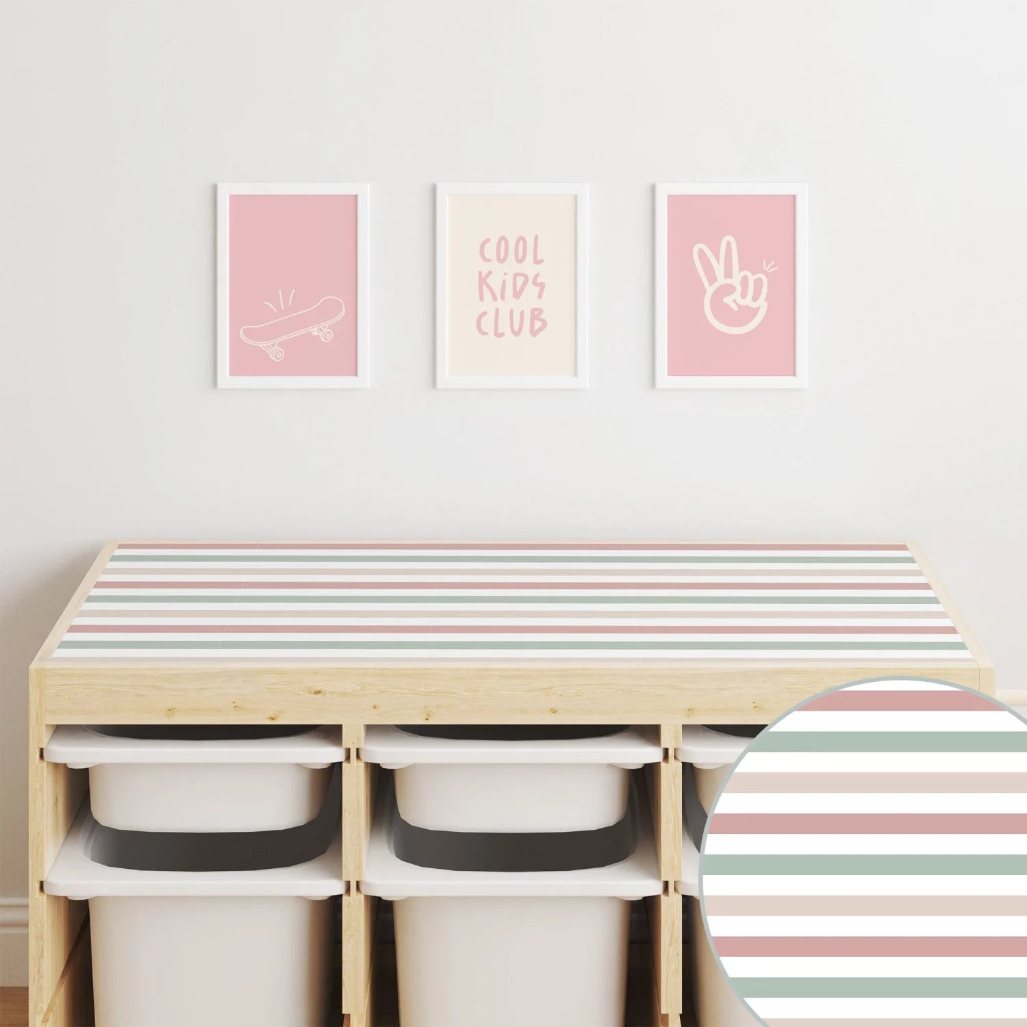 Trofast Top Stripes Decal DF1. Tops