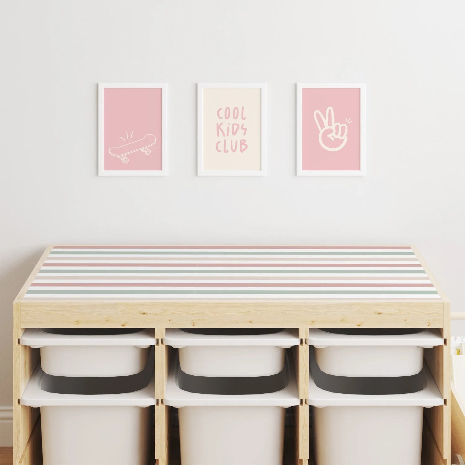 Trofast Top Stripes Neutral Decal - Furniture Decals