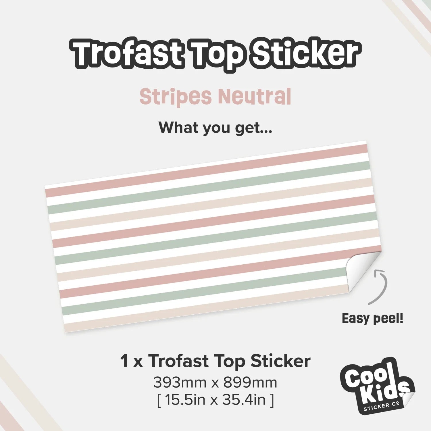 Trofast Top Stripes Neutral Decal - Furniture Decals