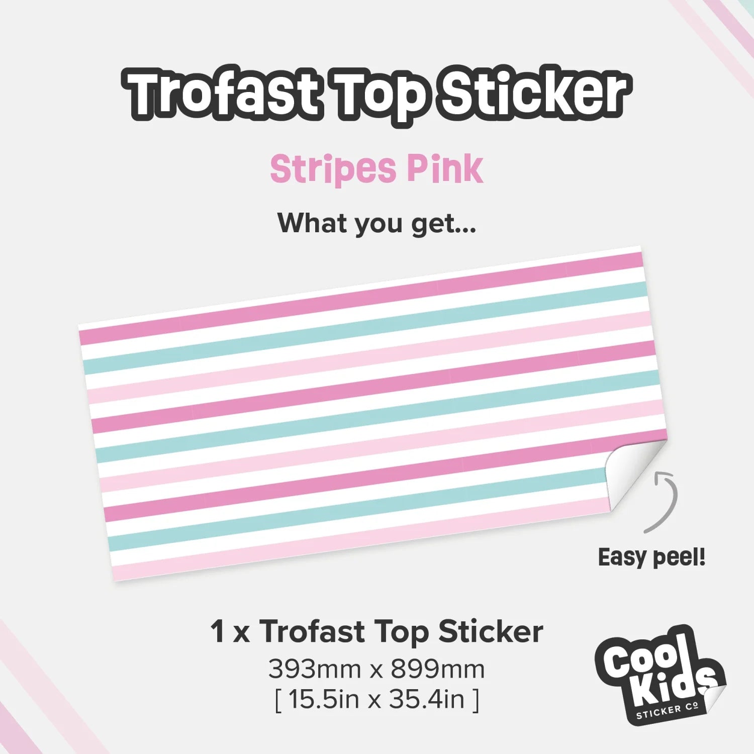 Trofast Top Stripes Pink Decal - Furniture Decals - Trofast