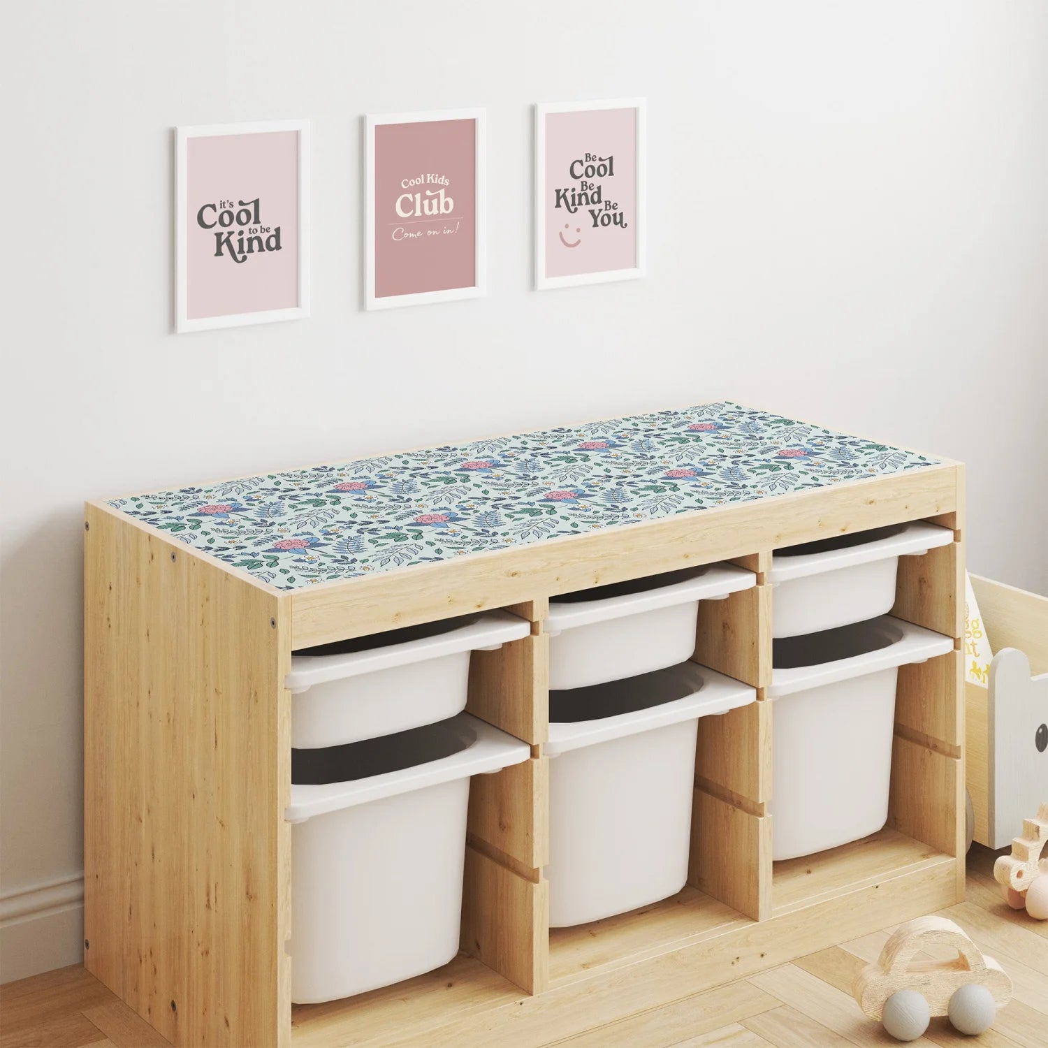 Trofast Top Vintage Florals Decal - Furniture Decals