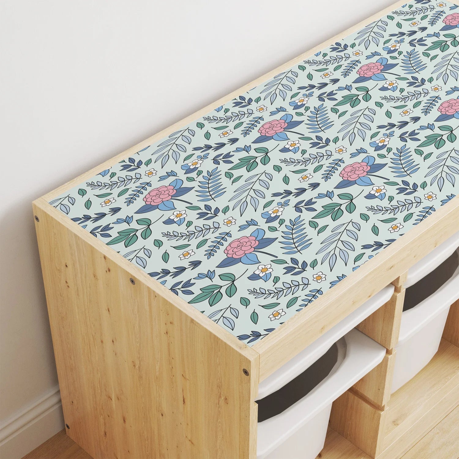 Trofast Top Vintage Florals Decal - Furniture Decals