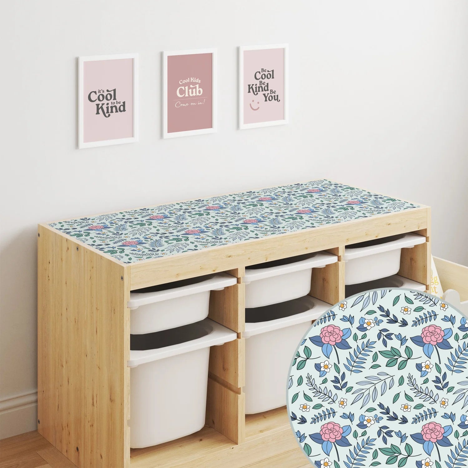 Trofast Top Vintage Florals Decal DF1. Tops