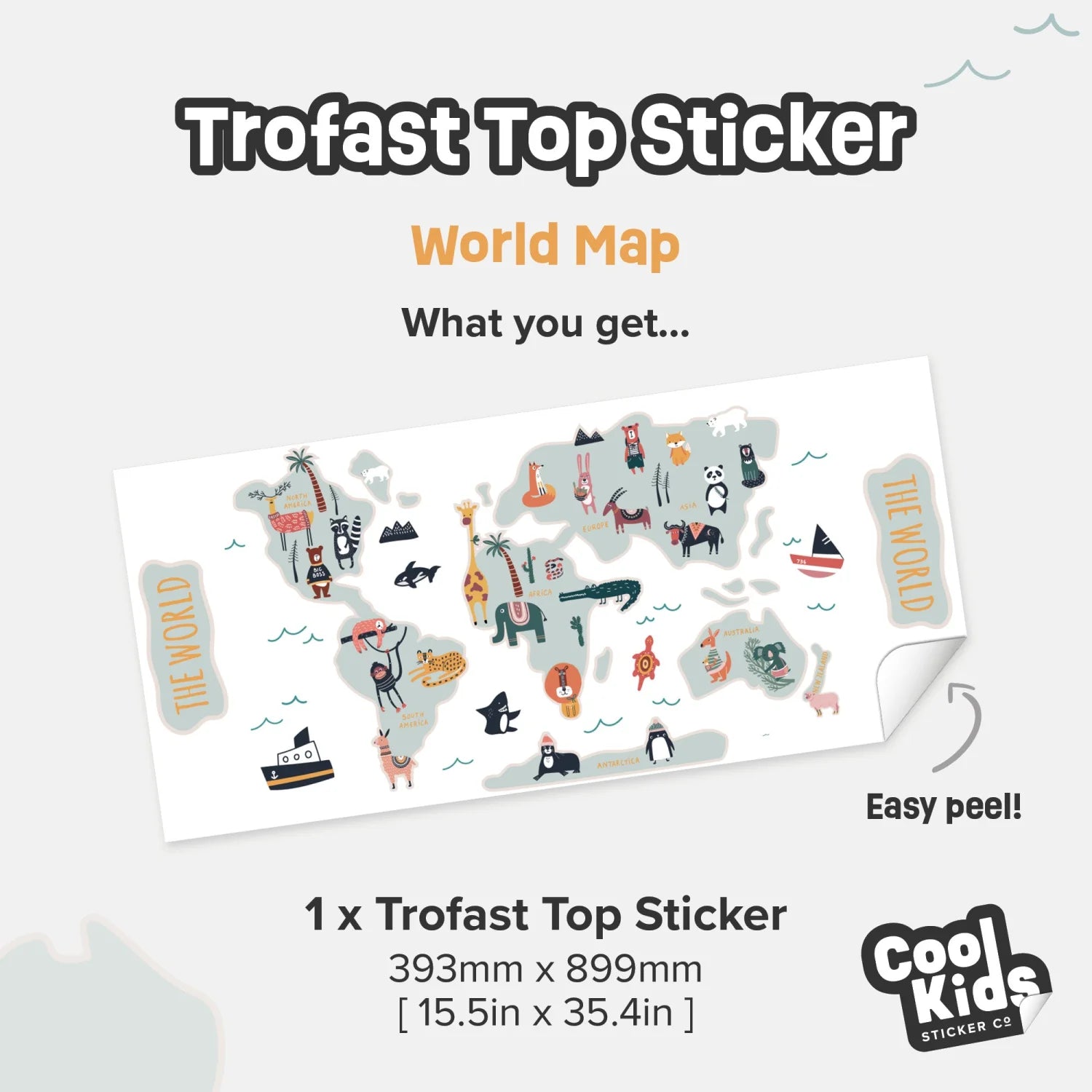 Trofast Top World Map Decal - Furniture Decals - Trofast