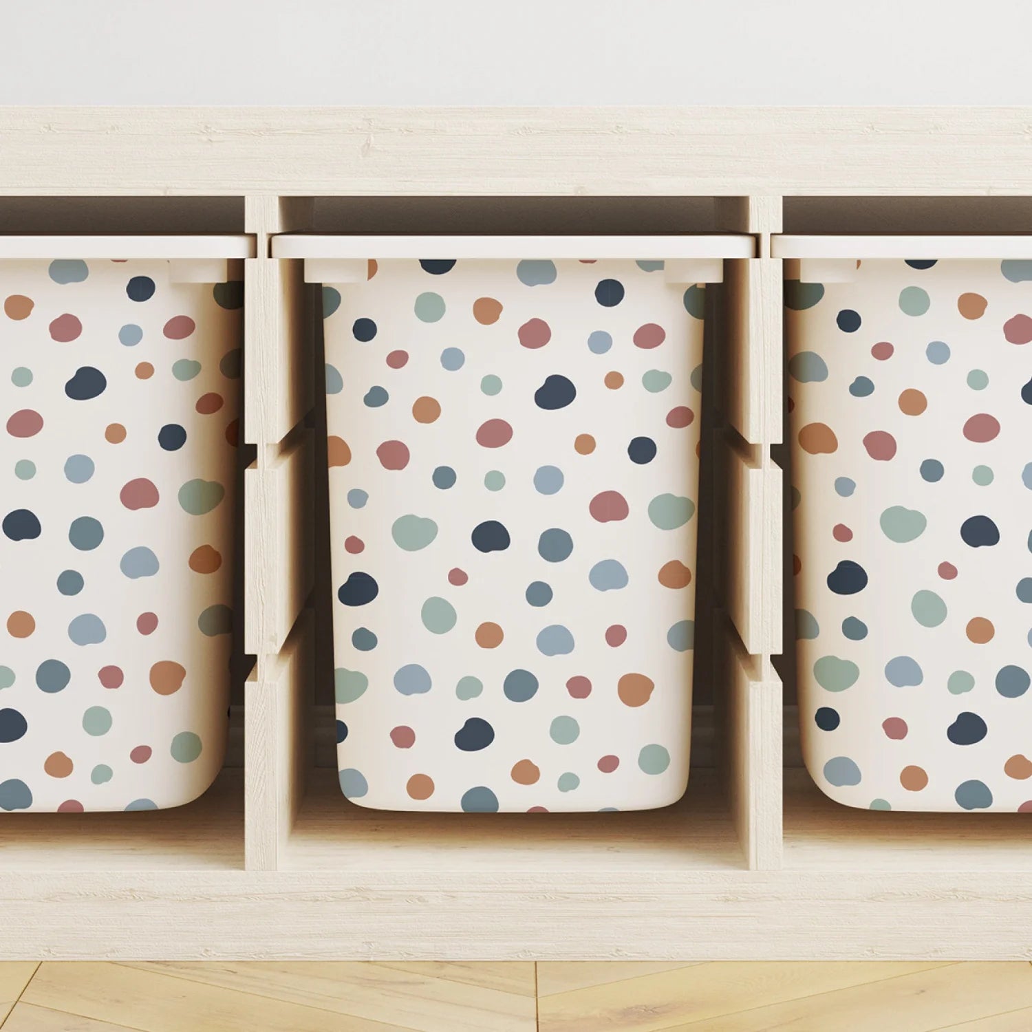 Trofast Tub Abstract Dots Warm Decals - Furniture Decals