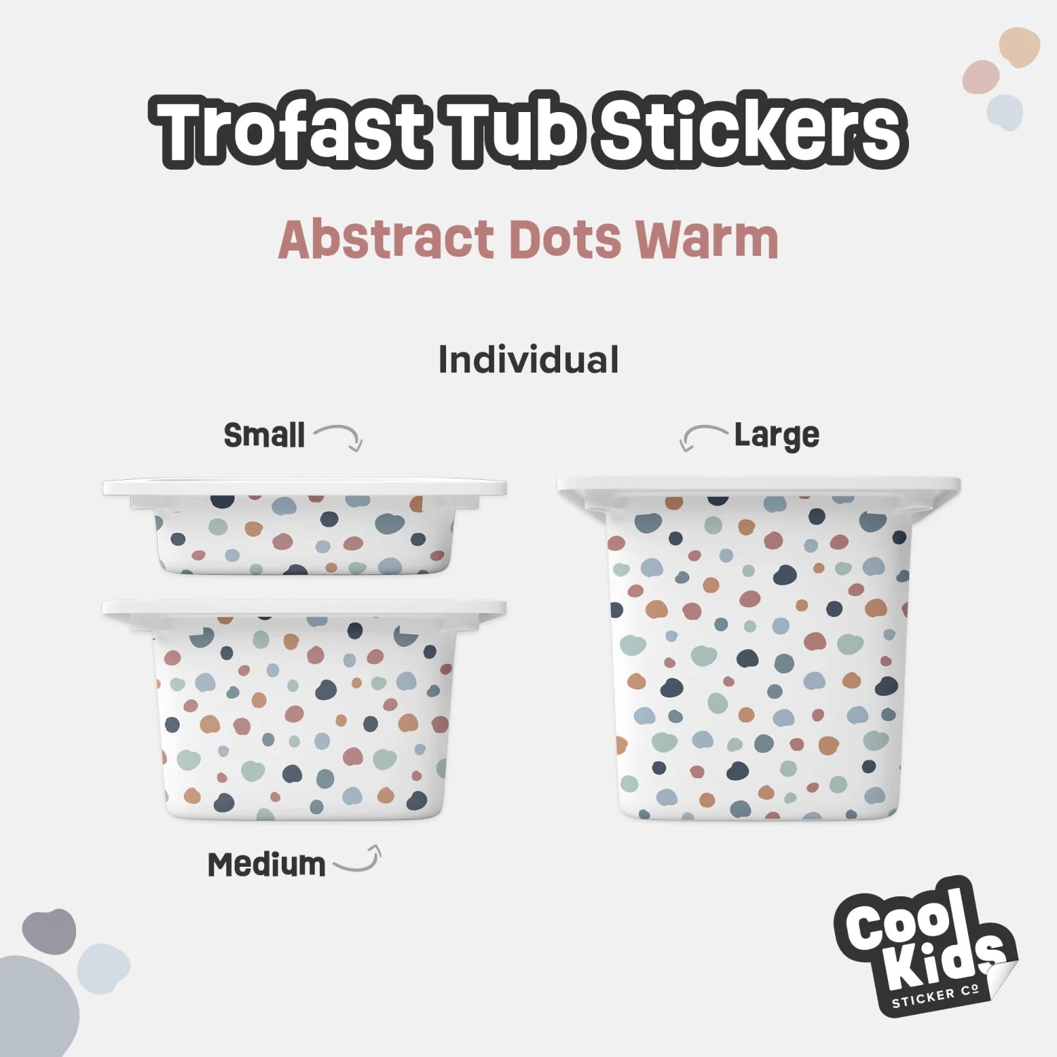 Trofast Tub Abstract Dots Warm Decals - Furniture Decals