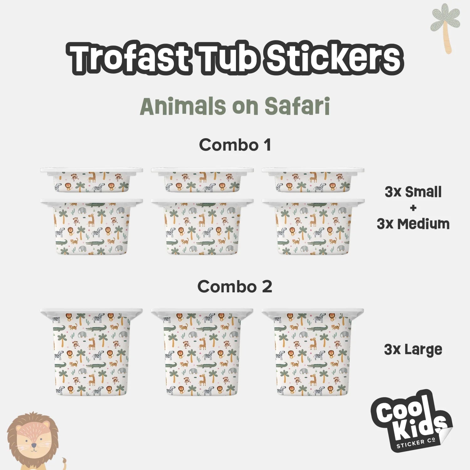 Trofast Tub Animals On Safari Decals - Furniture Decals