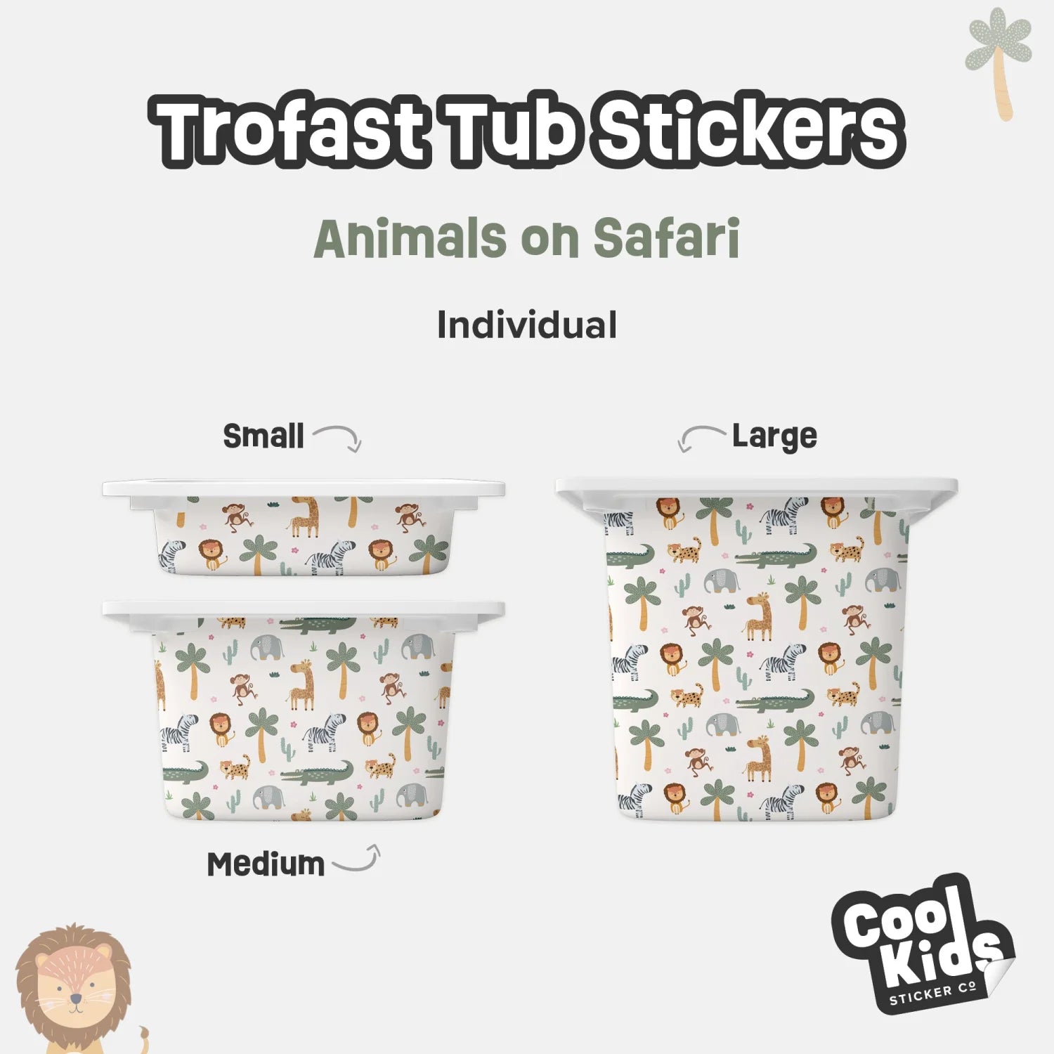 Trofast Tub Animals On Safari Decals - Furniture Decals