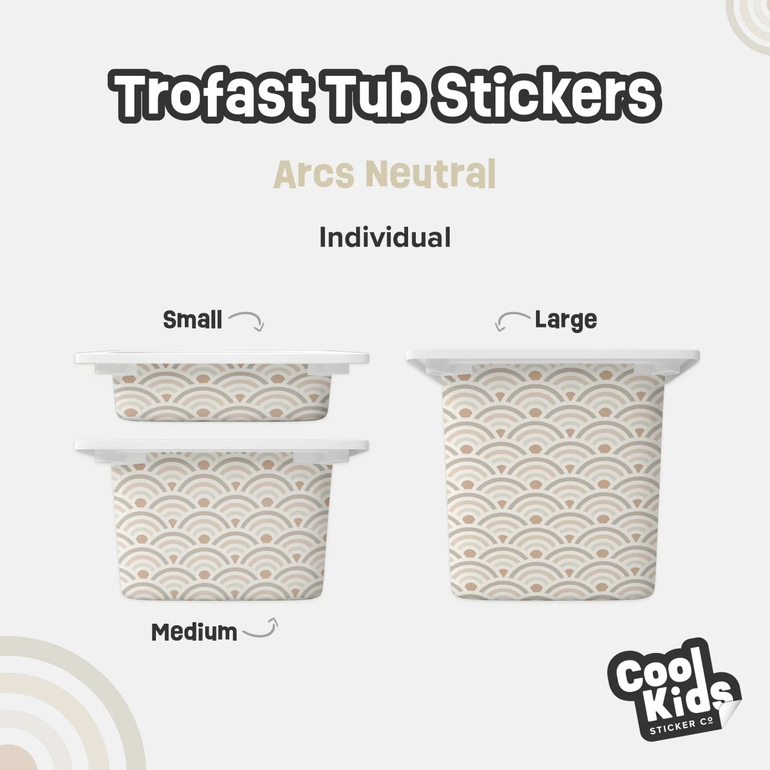 Trofast Tub Arcs Neutral Decals - Furniture Decals