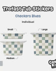 Trofast Tub Checkers Blue Decals - Furniture Decals