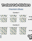 Trofast Tub Checkers Blue Decals - Furniture Decals