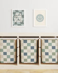 Trofast Tub Checkers Blue Decals - Furniture Decals