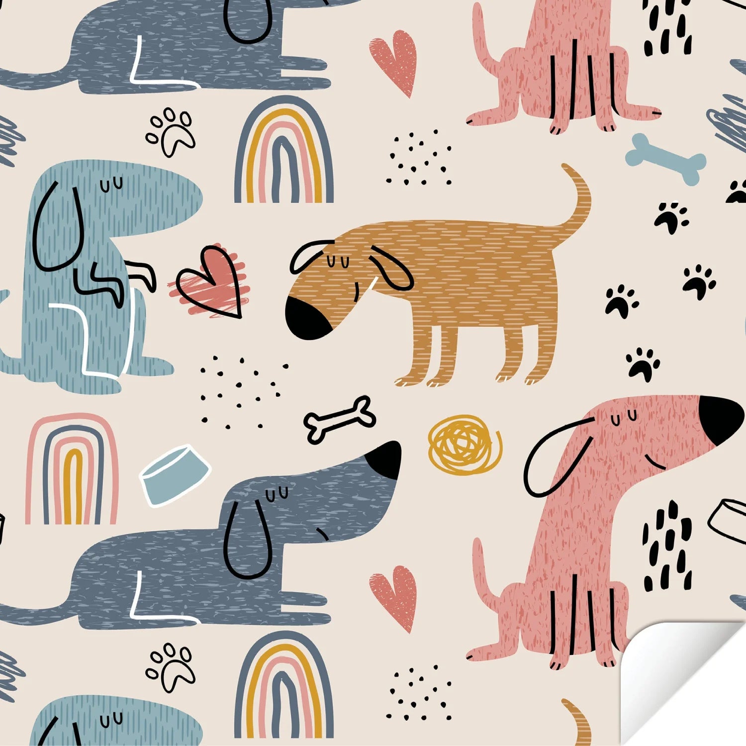 Trofast Tub Dogs and Paws Decals - Furniture Decals