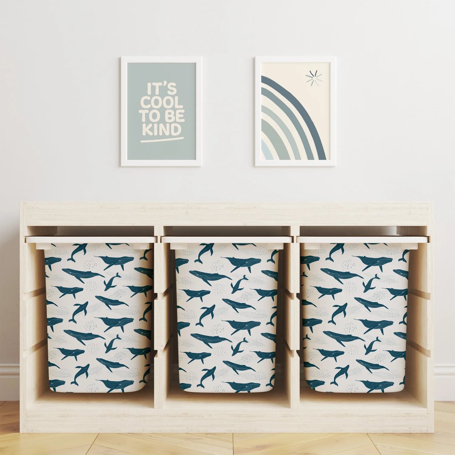 Trofast Tub Dreamy Whales Decals - Furniture Decals