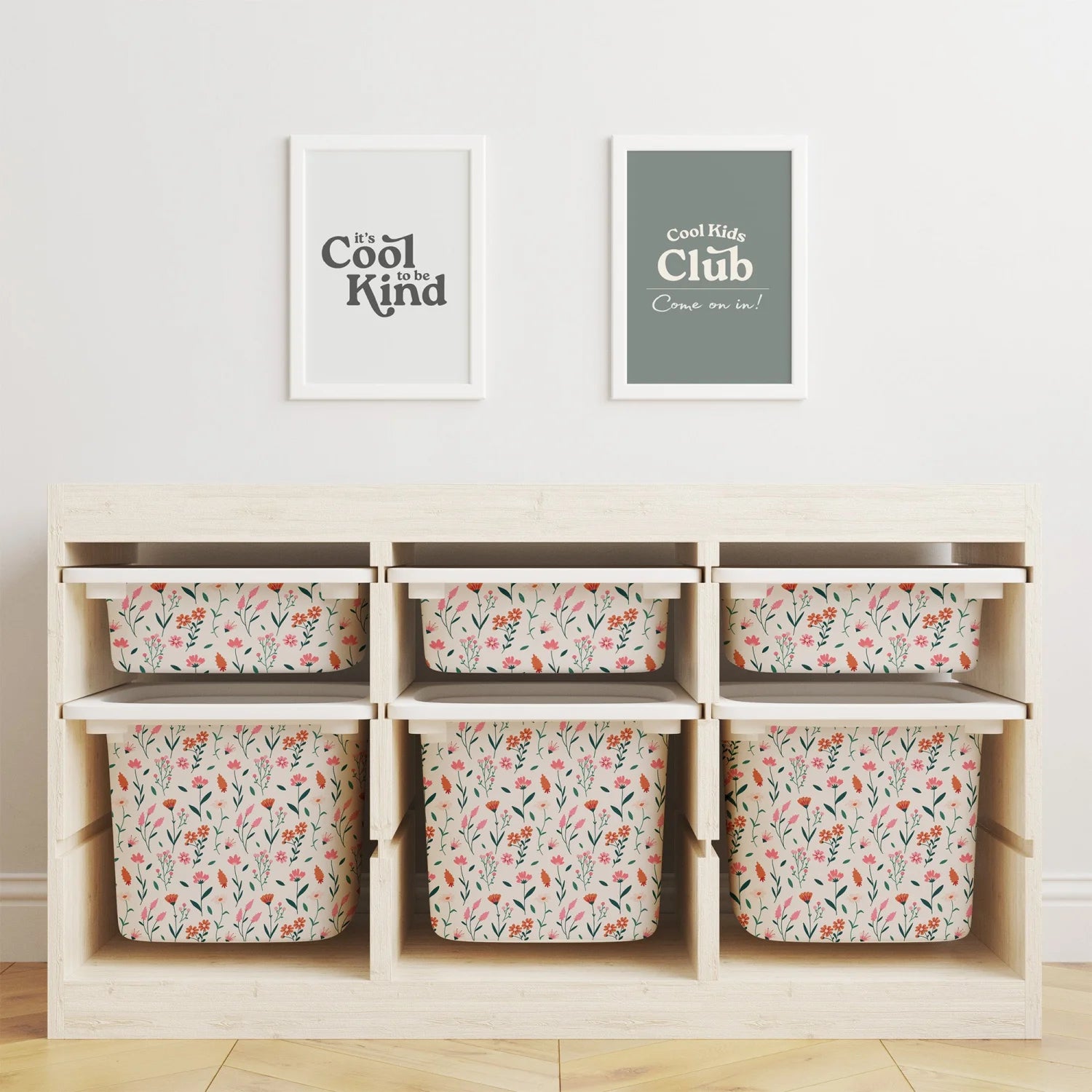 Trofast Tub Elegant Florals Decals - Furniture Decals