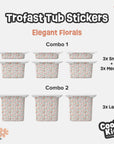 Trofast Tub Elegant Florals Decals - Furniture Decals