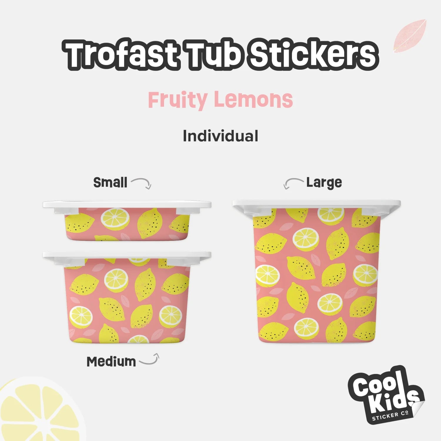 Trofast Tub Fruity Lemons Decals - Furniture Decals