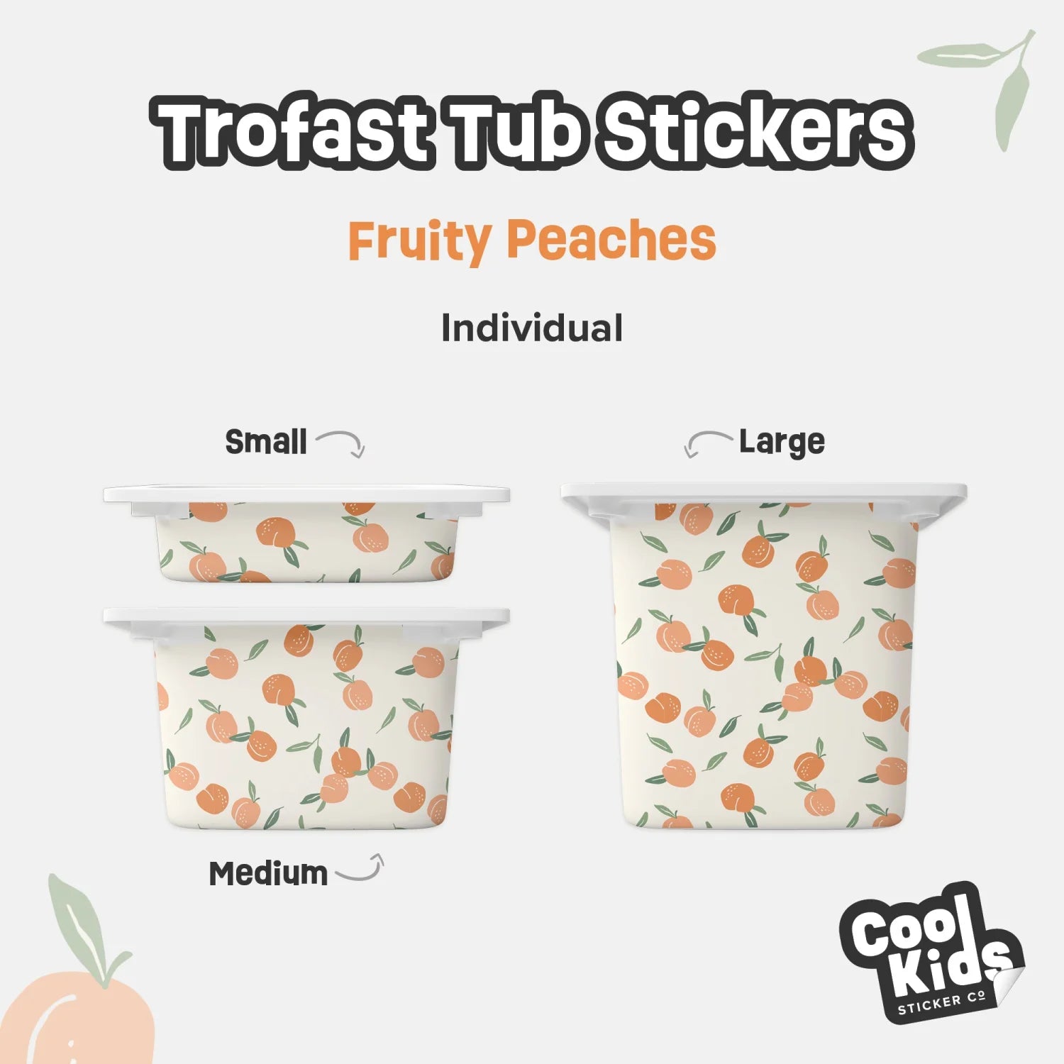 Trofast Tub Fruity Peaches Decals - Furniture Decals