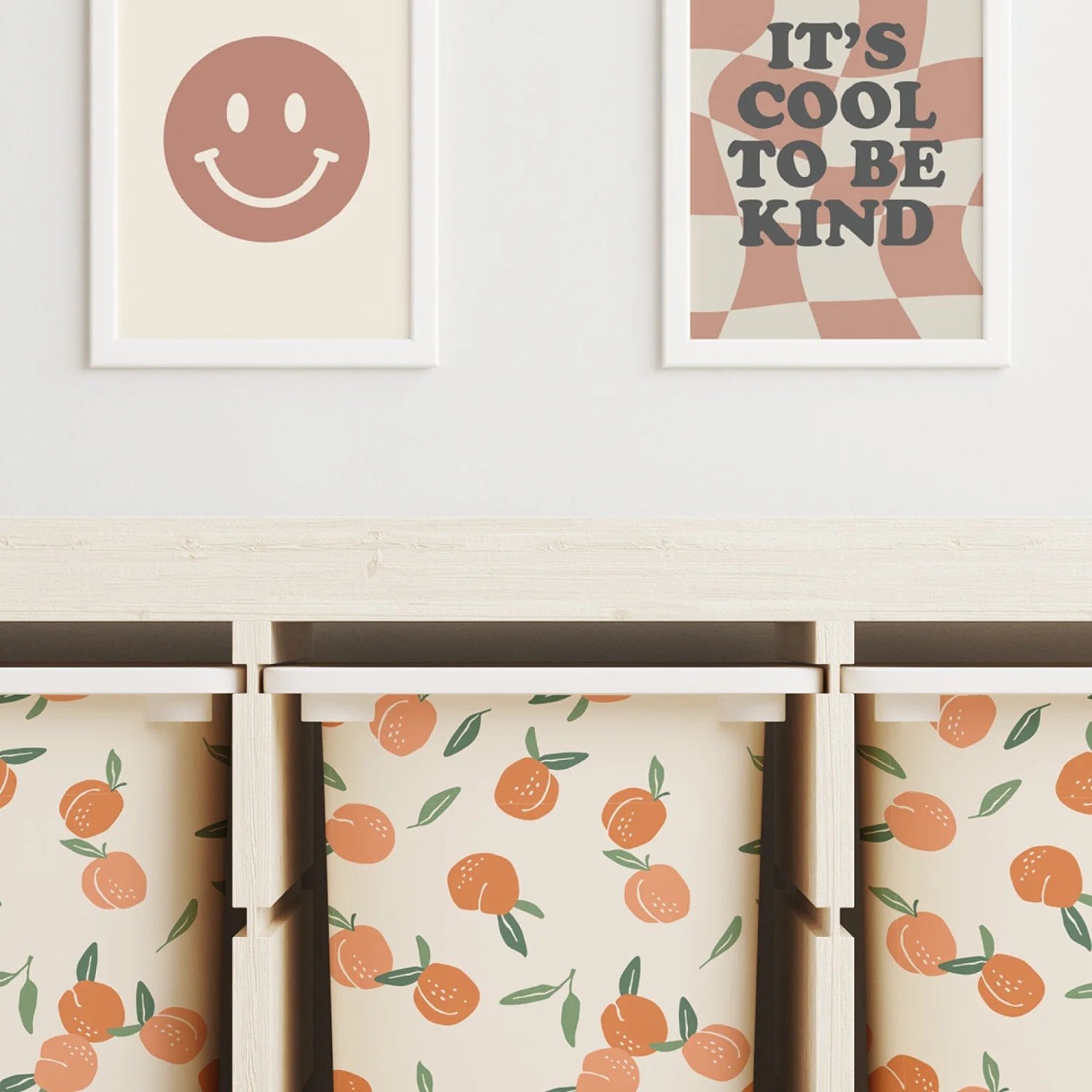 Trofast Tub Fruity Peaches Decals - Furniture Decals