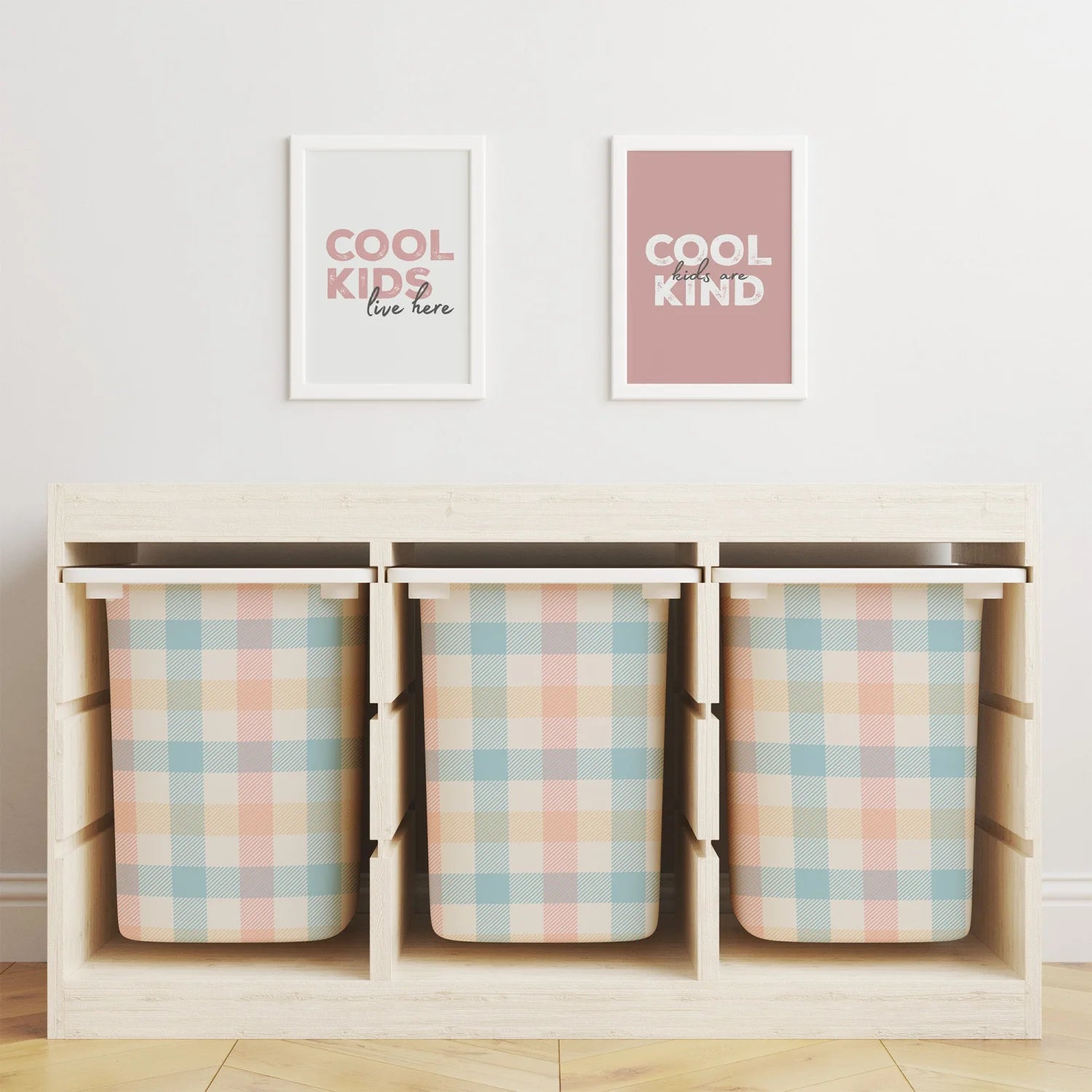 Trofast Tub Gingham Multi Decals - Furniture Decals