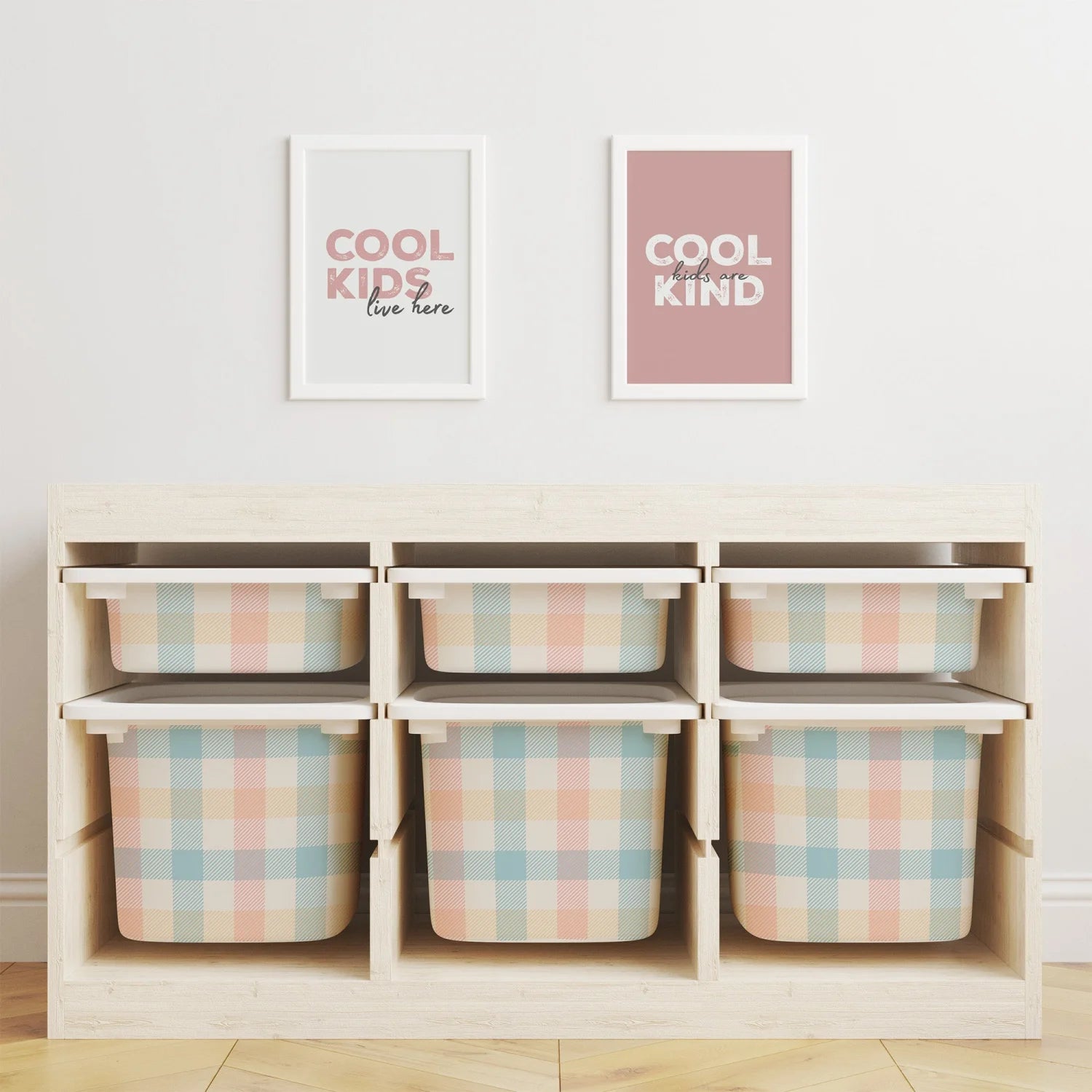 Trofast Tub Gingham Multi Decals - Furniture Decals