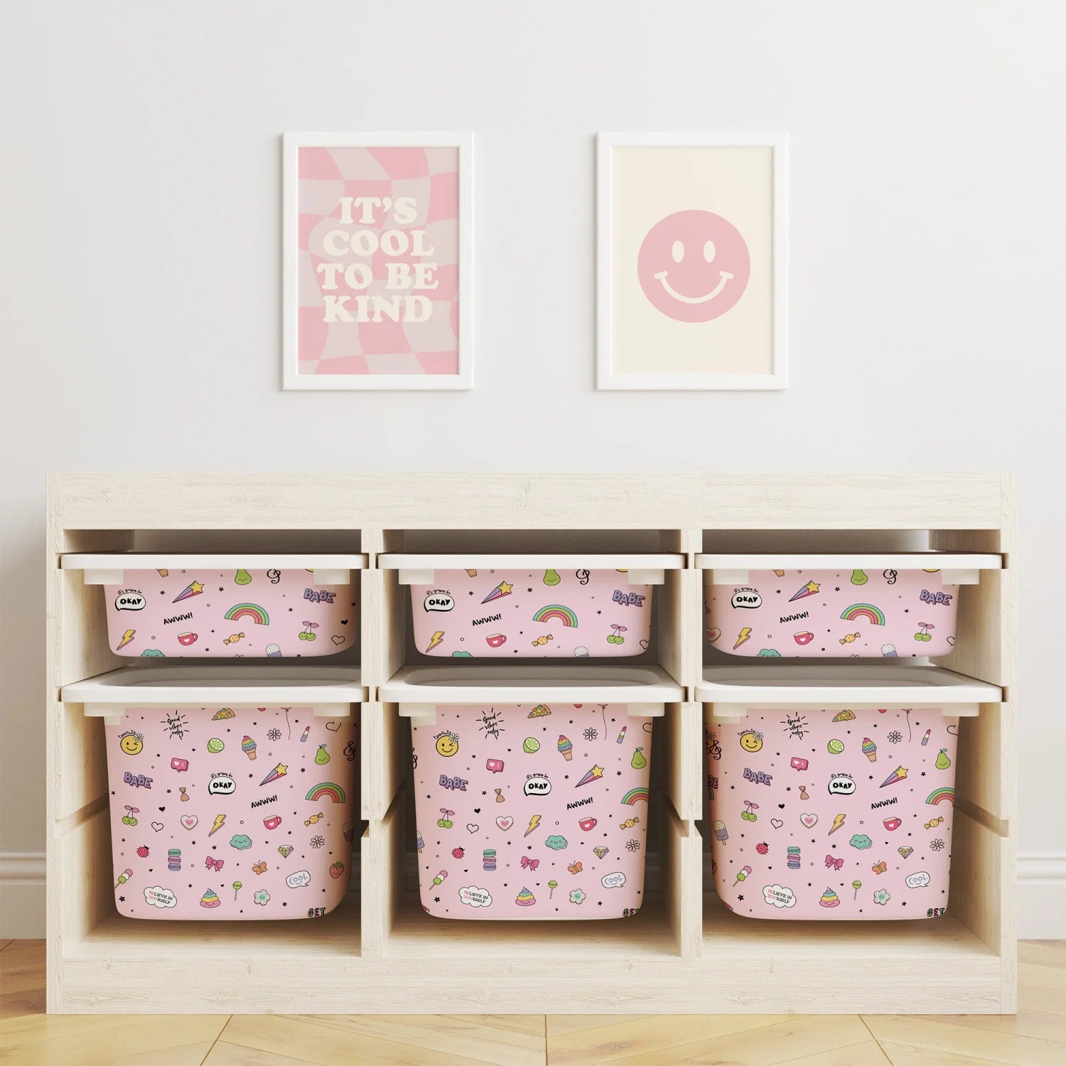 Trofast Tub Girl Power Vibes Decals - Furniture Decals