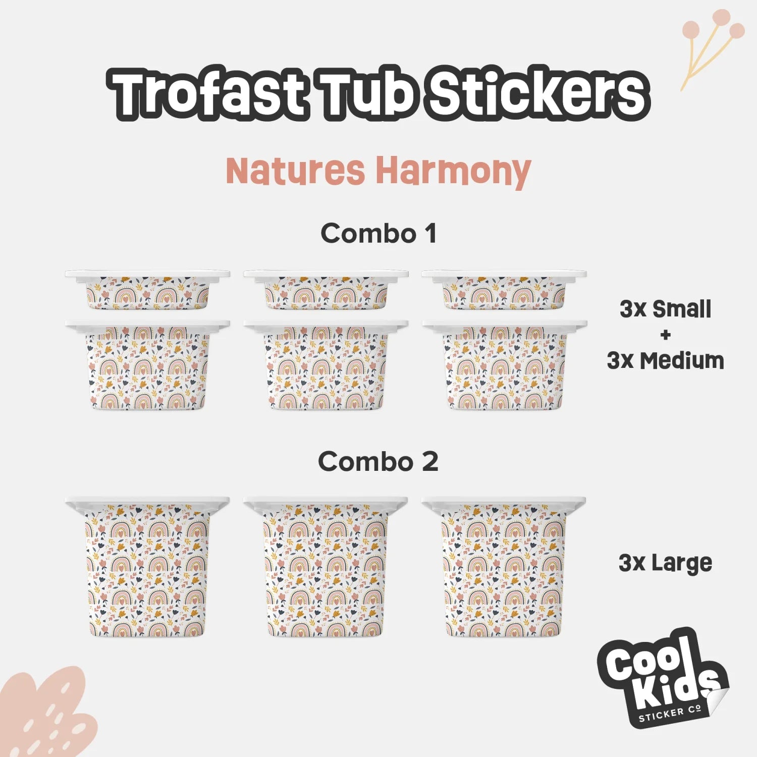 Trofast Tub Nature’s Harmony Decals - Furniture Decals