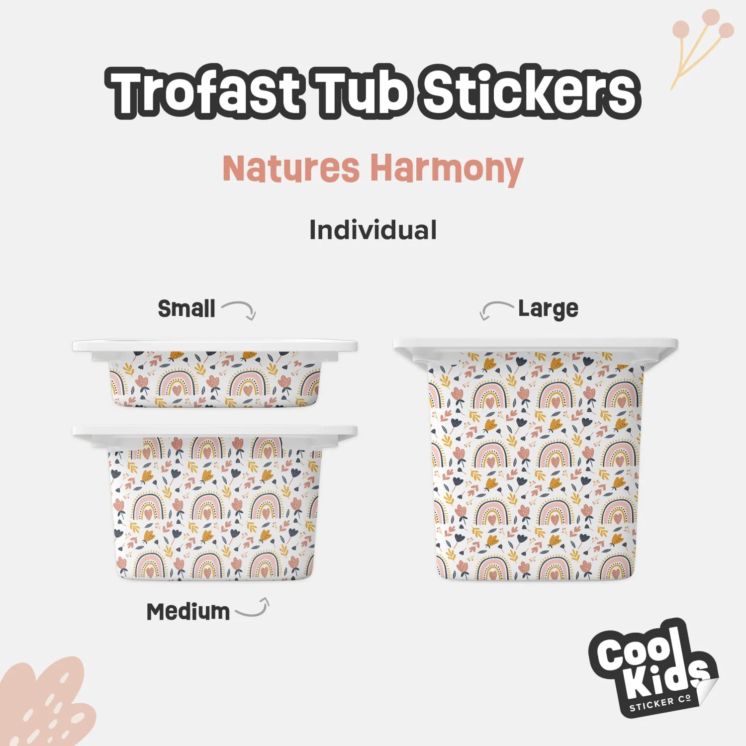 Trofast Tub Nature’s Harmony Decals - Furniture Decals