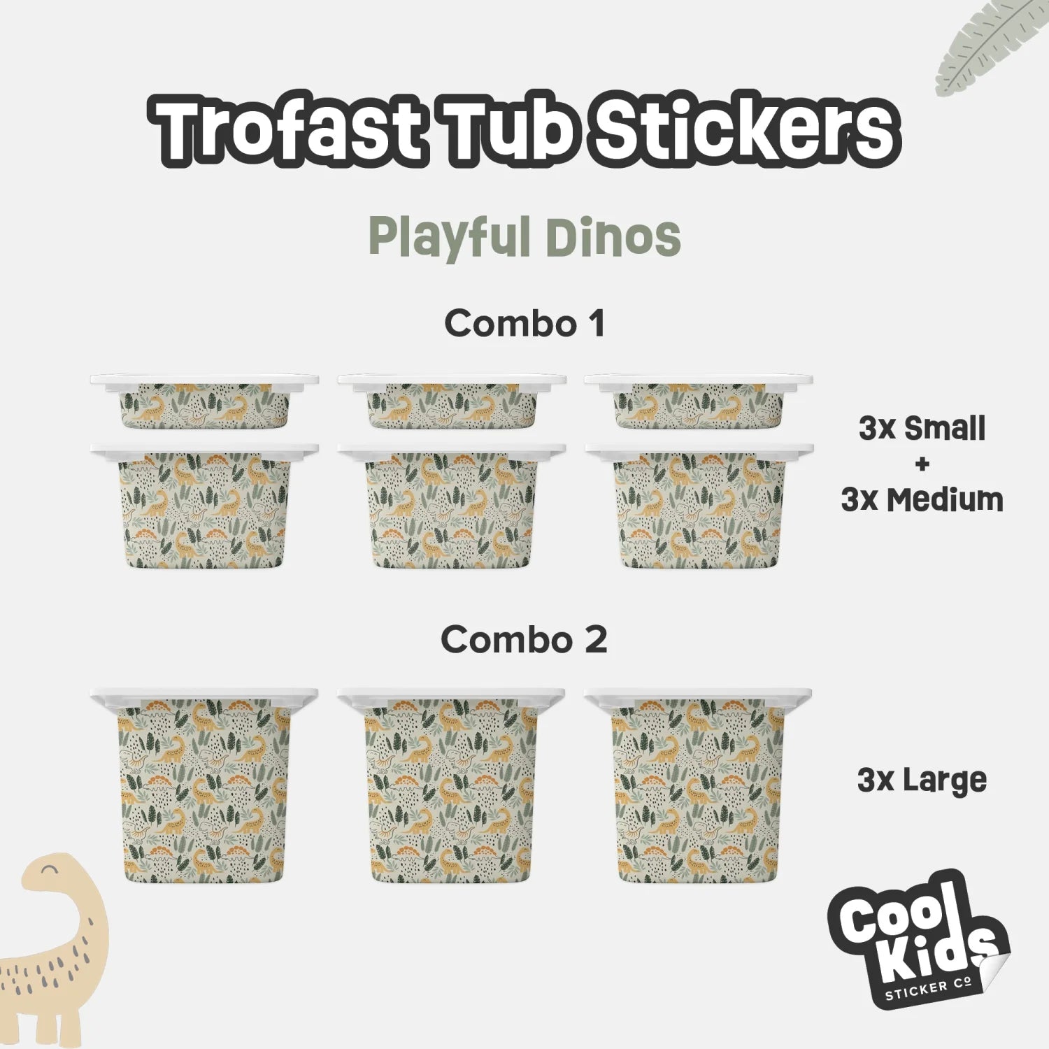 Trofast Tub Playful Dinos Decals - Furniture Decals