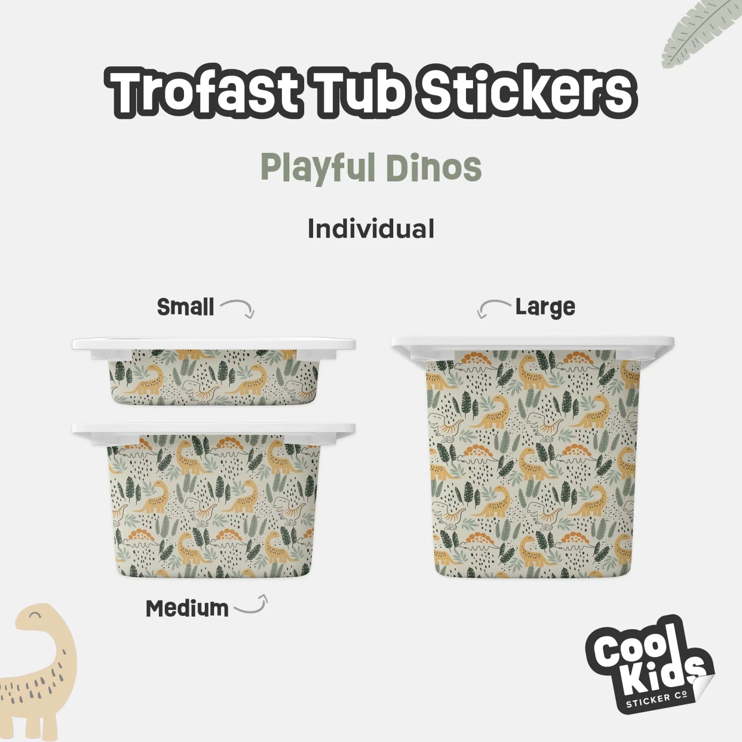 Trofast Tub Playful Dinos Decals - Furniture Decals