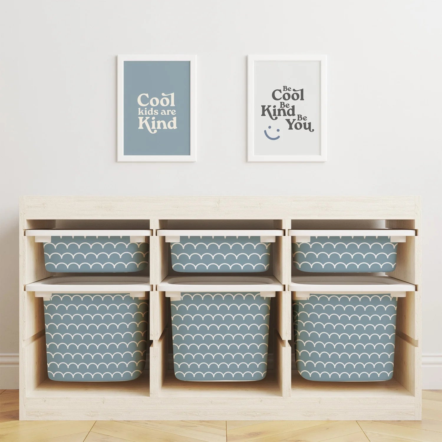 Trofast Tub Scallops Blue Decals - Furniture Decals