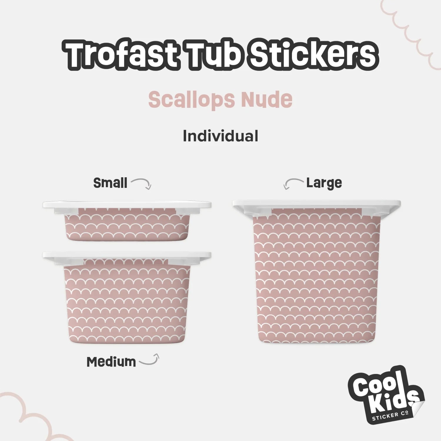 Trofast Tub Scallops Nude Decals - Furniture Decals