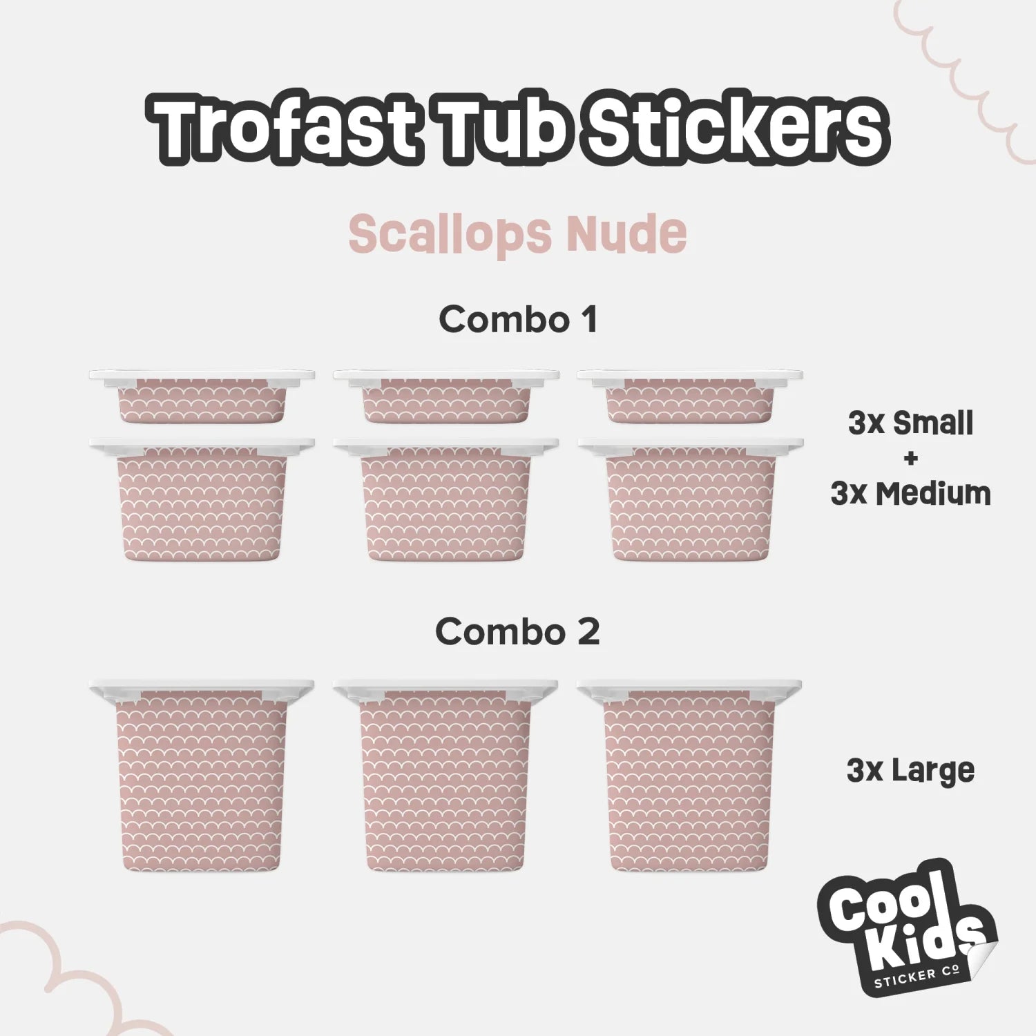 Trofast Tub Scallops Nude Decals - Furniture Decals