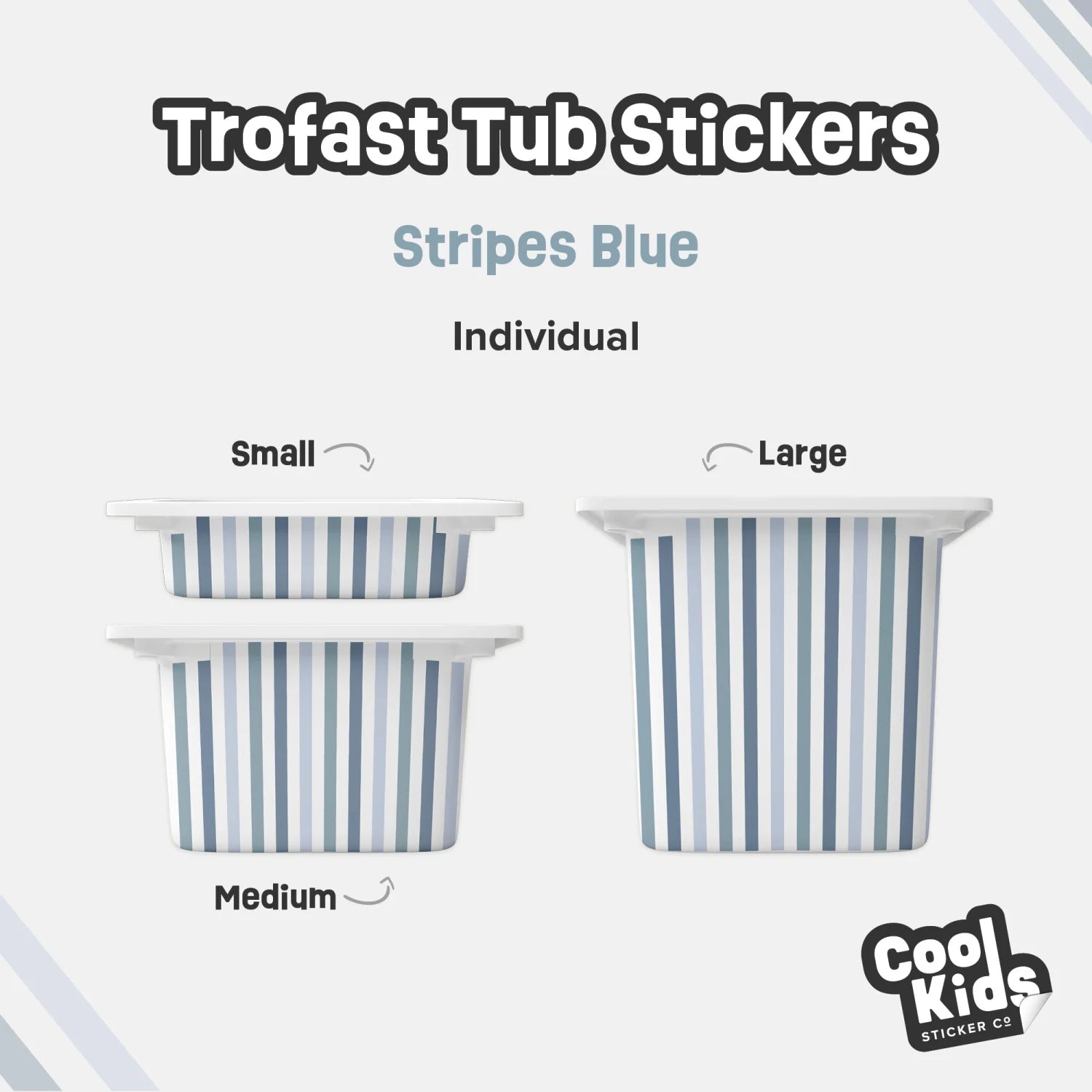 Trofast Tub Stripes Blue Decals - Furniture Decals